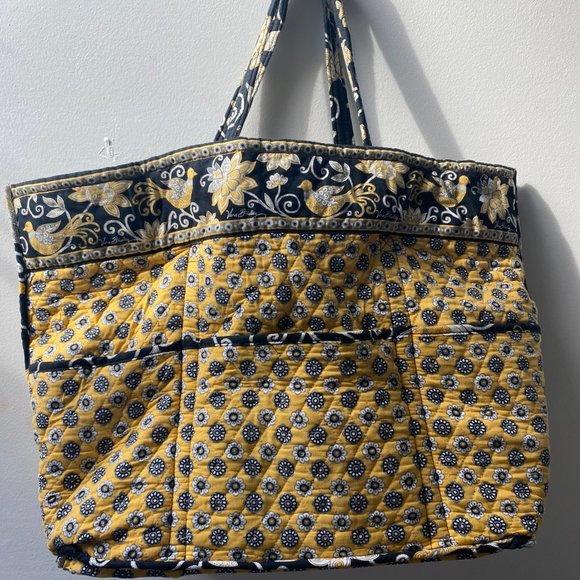 Vera Bradley Black/Golden Quilted Large Travel Bag - Picture 8 of 11